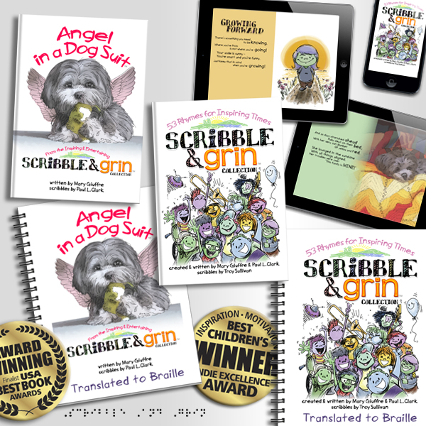 Pile of Scribble & Grin Books & eBooks